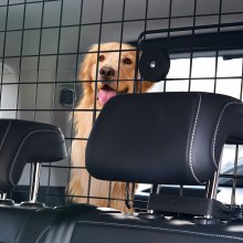 VEVOR Hunde Autobarriere einstellbare Trennwand Hundegitter 1525 mm Autoschutzgitter für die Rücksitze, Haustierbarriere aus Drahtgeflecht, universell passende Autobarriere für SUVs Lkws Fahrzeuge
