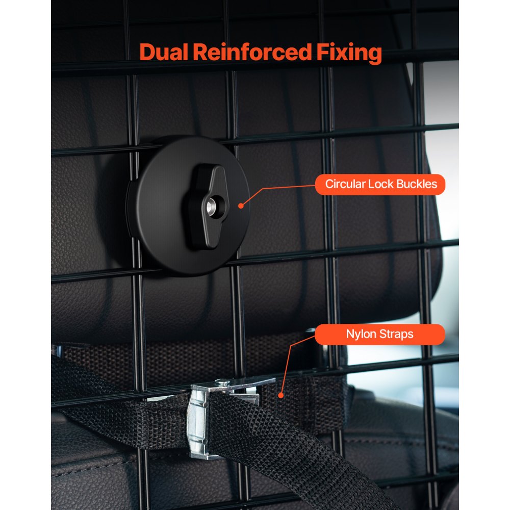VEVOR Hunde Autobarriere einstellbare Trennwand Hundegitter (928 x 423 mm) Autoschutzgitter für die Rücksitze, Haustierbarriere aus Drahtgeflecht, universell passende Autobarriere für SUVs Lkws