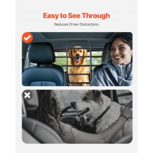 VEVOR Hunde Autobarriere einstellbare Trennwand Hundegitter Autoschutzgitter neig- und verschiebbar, Haustierbarriere mit Netzgewebe, universell passende Hunde-Autobarriere für SUVs Lkws Fahrzeuge