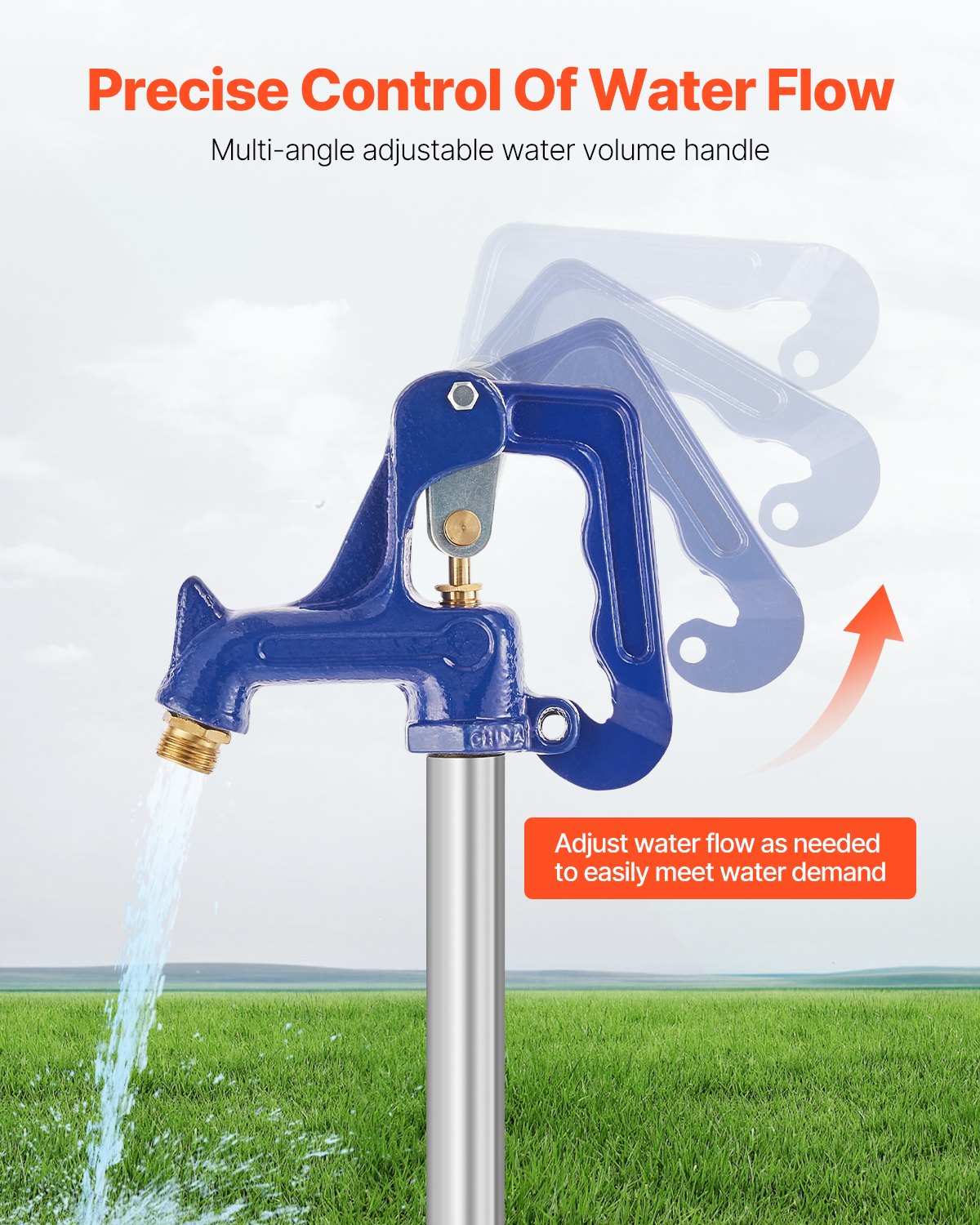 VEVOR Frostsicherer Gartenhydrant, 1,6 m langer Außenwasserhahn mit 91,5 cm Eingrabungstiefe, G 3/4 Zoll Rohranschluss & G 3/4 Zoll Schlauchkupplung, für Bewässerung von Hof, Garten & Bauernhof