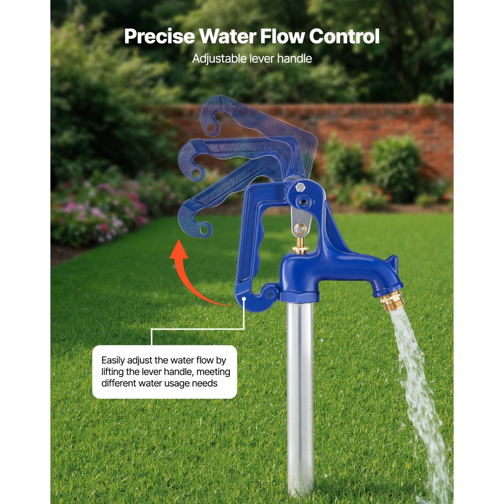 VEVOR Frostsicherer Gartenhydrant, 980 mm, Außenwasserhahn mit 304,8 mm Eingrabetiefe, G 3/4 Zoll Rohranschluss & Schlauchkupplung, bleifreier Hydrant für Bewässerung von Garten & Bauernhof