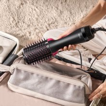 VEVOR Warmluftbürste Föhnbürste Lockenstab Hairstyler mit 75 mm ovalem Zylinder