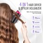 VEVOR Warmluftbürste Set, 4-in-1 Airstyler, Hairstyler mit 65 mm ovalem Zylinder mit Keramikbeschichtung und 3 Heizstufen, professionelle Heißluft-Stylingbürste zum Glätten, Trocknen und Locken