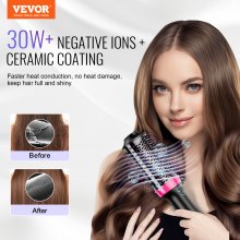 VEVOR Warmluftbürste Föhnbürste Lockenstab Hairstyler mit 65mm ovalem Zylinder