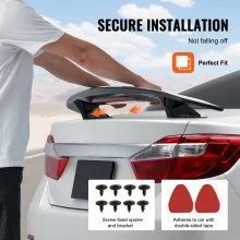 VEVOR GT Wing Autospoiler, 117,6 cm Universalspoiler, Kompatibel mit den meisten Limousinen und Coupés, Hochfestes ABS-Material, Auto Heckspoilerflügel, Racing Spoiler BGW/JDM Drift Glänzend Schwarz