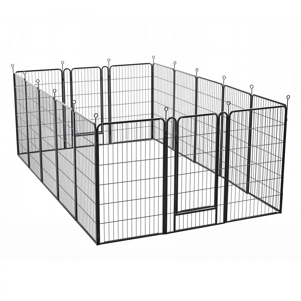VEVOR Welpenauslauf Welpen-Freigehege Laufgitter Welpenzaun 101,6cm 16-tlg., Spielplatz für Große Hunde Katzen & Andere Kleintiere Faltbar Durch die Verschiedenen Formen Vielfältig Einsetzbar