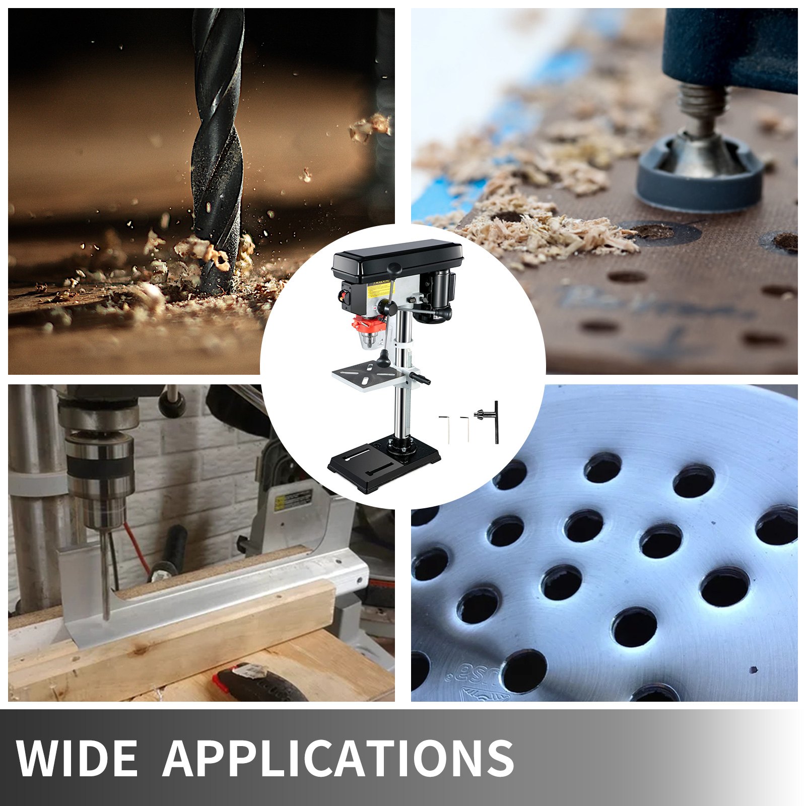 Tischbohrmaschine Standbohrmaschine 450w 5-speed 5/8’’(16mm) Einstellbar Tisch