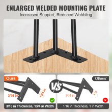 VEVOR 4er-Set Tischbeine Hairpin Tischkufen 710mm hoch 110x110mm Montageplatte Kohlenstoffstahl mattschwarze Pulverbeschichtung Tischfüße mit Gummifußpolster 408kg Tragfähigkeit