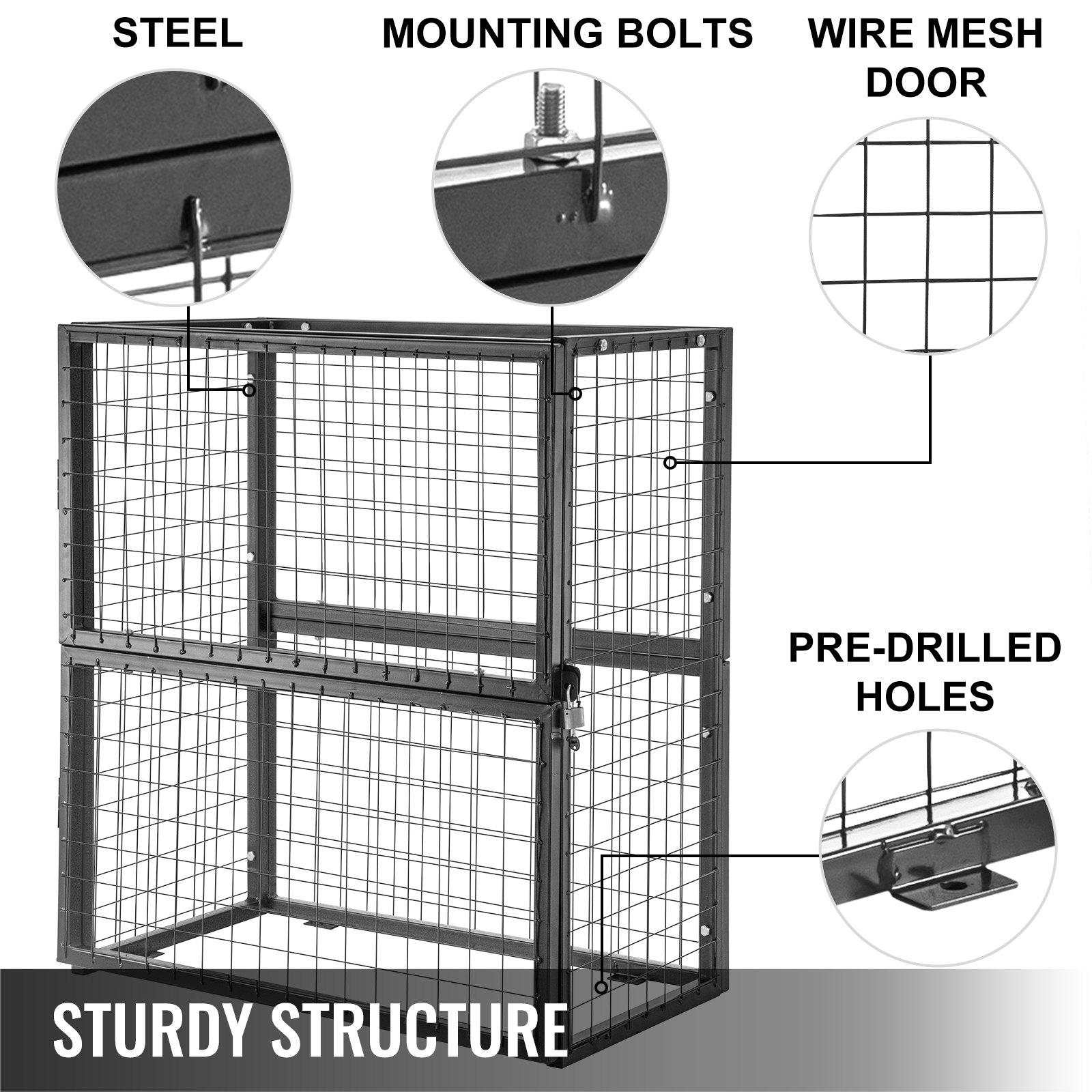 Vevor Gasflaschenlagerung Gasflasche Lagerschrank 2x19 Kg Depot Aufbewahrung