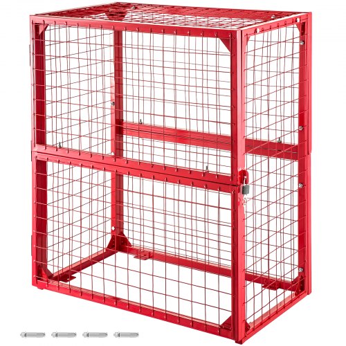 VEVOR Gasflaschenlagerung 42LB Gasflasche Lagerschrank 2x19kg rot Aufbewahrung