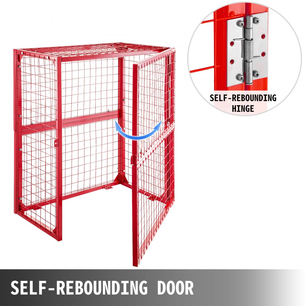 VEVOR Gasflaschenlagerung 42LB Gasflasche Lagerschrank 2x19kg rot Aufbewahrung