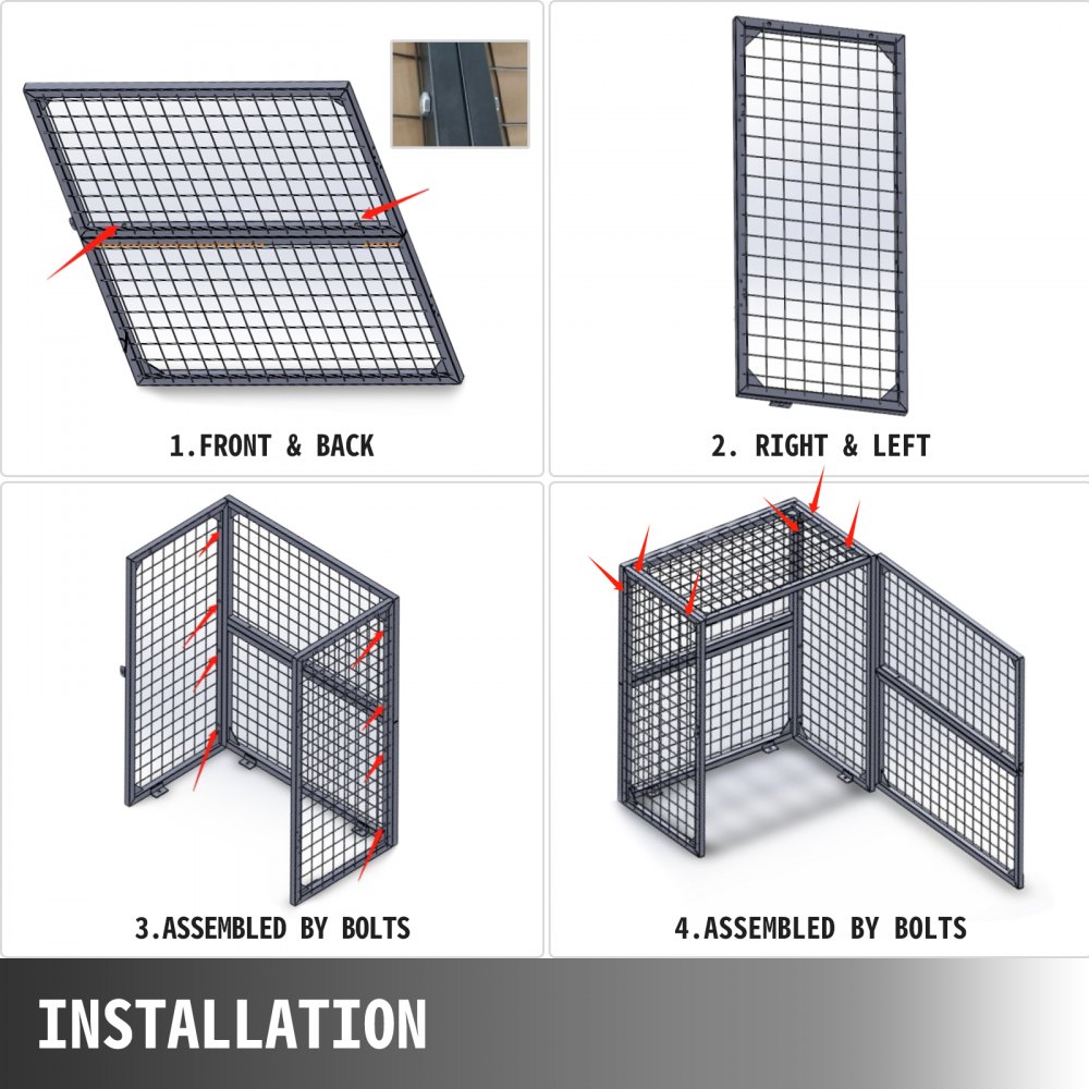 VEVOR Gasflaschenlagerung 42LB Gasflasche Lagerschrank 2x19kg rot Aufbewahrung