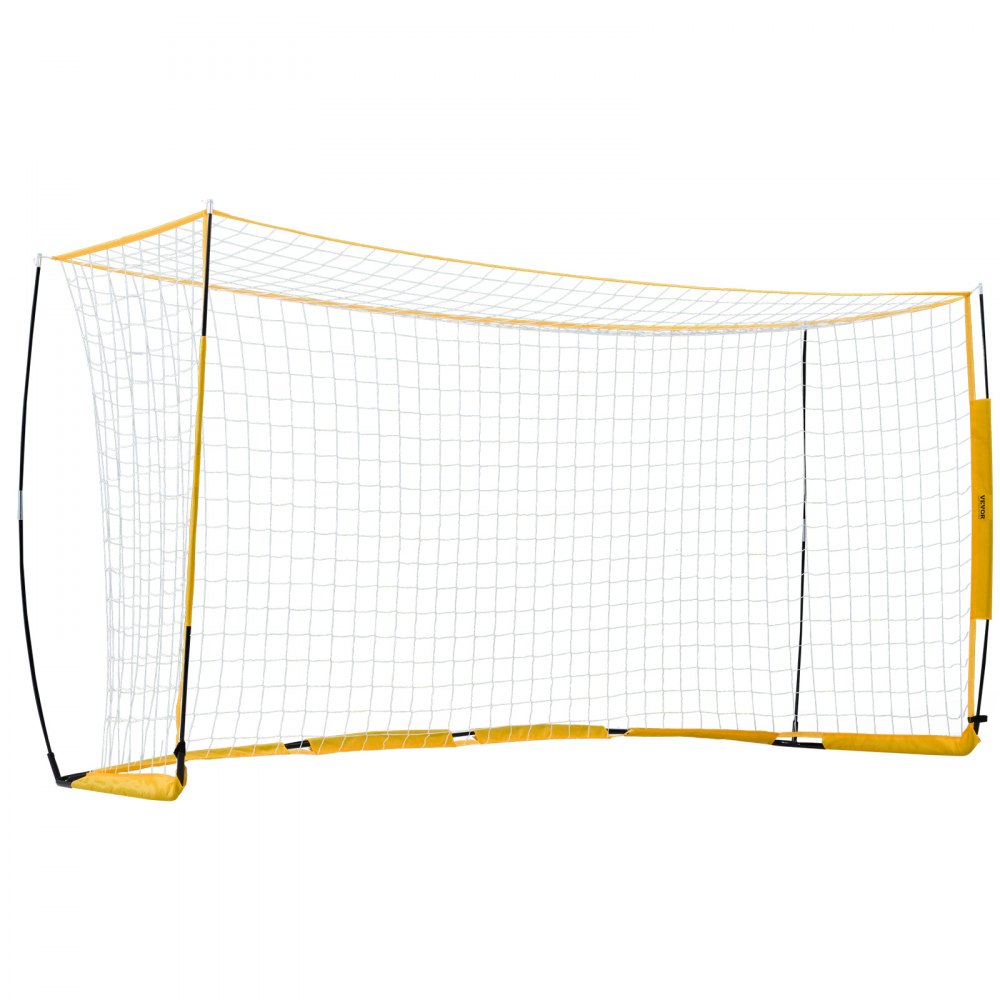 VEVOR Portable Football Goal Soccer Goal Football Net 3.66 x 1.83 m for the Garden, Large Practice Football Net Training Goal Set with Steel-Fiberglass Structure, All-Weather Football Goals with Carrying Bag, Yellow