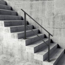 VEVOR Handlauf Quadratisch aus Schmiedeeisen Treppengeländer für 1-3 Stufen Baluster Höhen-und Winkelverstellbar (0-50 Grad) Geländer max. 61,2cm Höhe für Stufen Geeignet für Garten Hotel Veranda