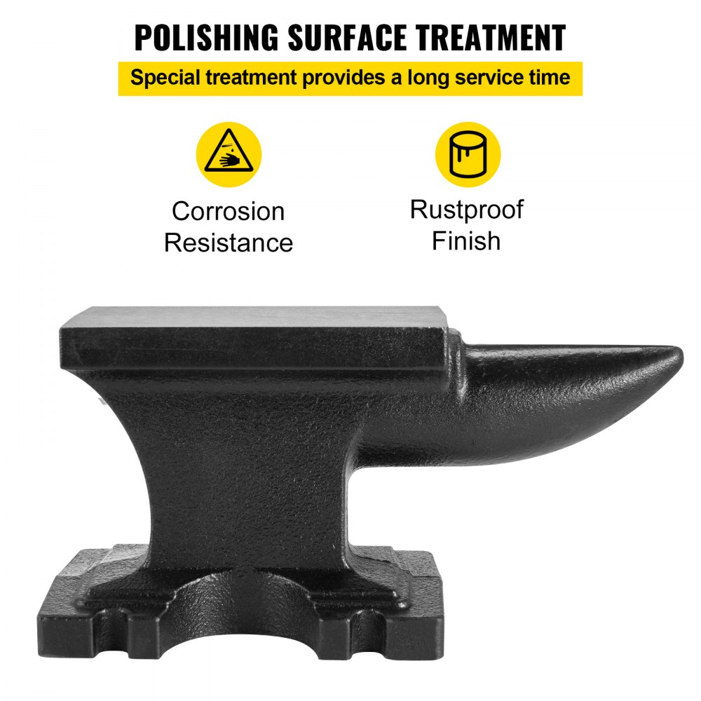 VEVOR Schmiedeamboss Gusseisen Amboss robuster Hornamboss Schmiedewerkzeug 209HB mit Einzelnes rundem Beck-Horn 25 lbs/11 kg Schwarz 17,2 x 8,9 cm breite Arbeitsplatte für Metallschmiede