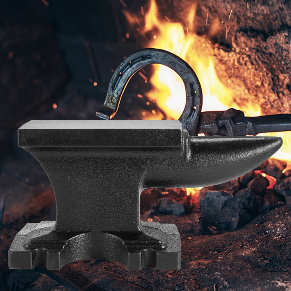 VEVOR Schmiedeamboss Gusseisen Amboss robuster Hornamboss Schmiedewerkzeug 209HB mit Einzelnes rundem Beck-Horn 25 lbs/11 kg Schwarz 17,2 x 8,9 cm breite Arbeitsplatte für Metallschmiede