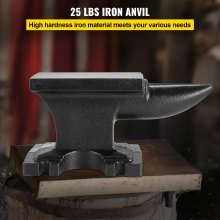 VEVOR Schmiedeamboss Gusseisen Amboss robuster Hornamboss Schmiedewerkzeug 209HB mit Einzelnes rundem Beck-Horn 25 lbs/11 kg Schwarz 17,2 x 8,9 cm breite Arbeitsplatte für Metallschmiede