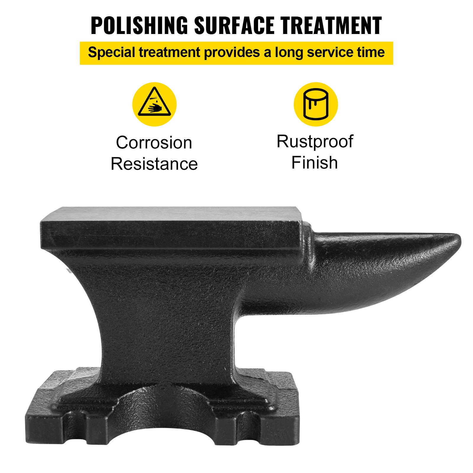 VEVOR Schmiedeamboss Gusseisen Amboss robuster Hornamboss Schmiedewerkzeug 209HB mit Einzelnes rundem Beck-Horn 25 lbs/11 kg Schwarz 17,2 x 8,9 cm breite Arbeitsplatte für Metallschmiede