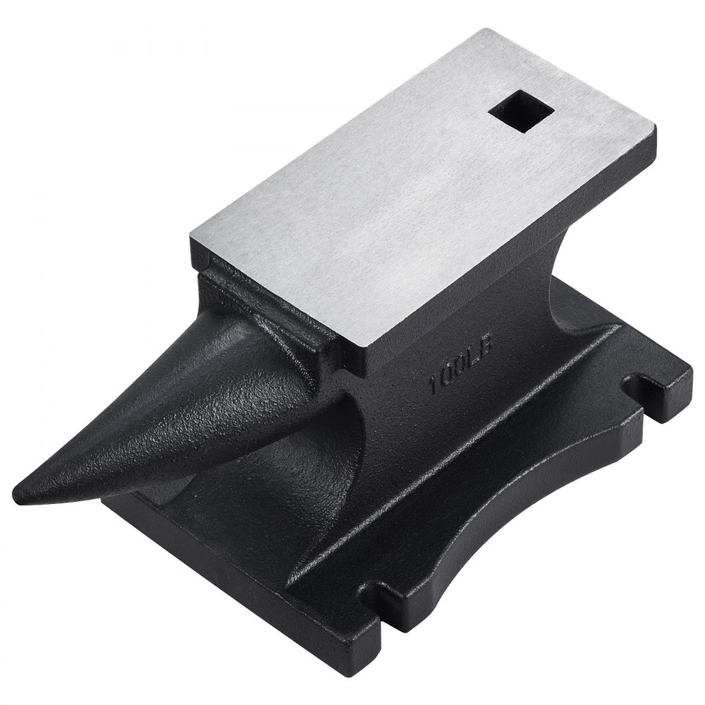 VEVOR Amboss aus Gusseisen, 45 kg Einzelhornamboss, mit 255 x 140 mm Arbeitsplatte & stabiler Basis, robuster Rundhornamboss mit hoher Härte, zum Formen Biegen Verdrehen Schwarz