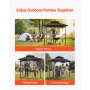 VEVOR Grillpavillon, 2430x1500x500 mm, Grillüberdachung für Außengrill, 2-stufige BBQ-Gazebo-Überdachung, Doppeldach Gartenpavillon mit verstärkten Stützbeinen, für Terrasse, Hinterhof & Garten
