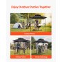 VEVOR Grillpavillon, 2430x1500x500 mm, Grillüberdachung für Außengrill, 2-stufige BBQ-Gazebo-Überdachung, Doppeldach Gartenpavillon 2–4 Personen, ideal für Terrasse, Hinterhof & Garten