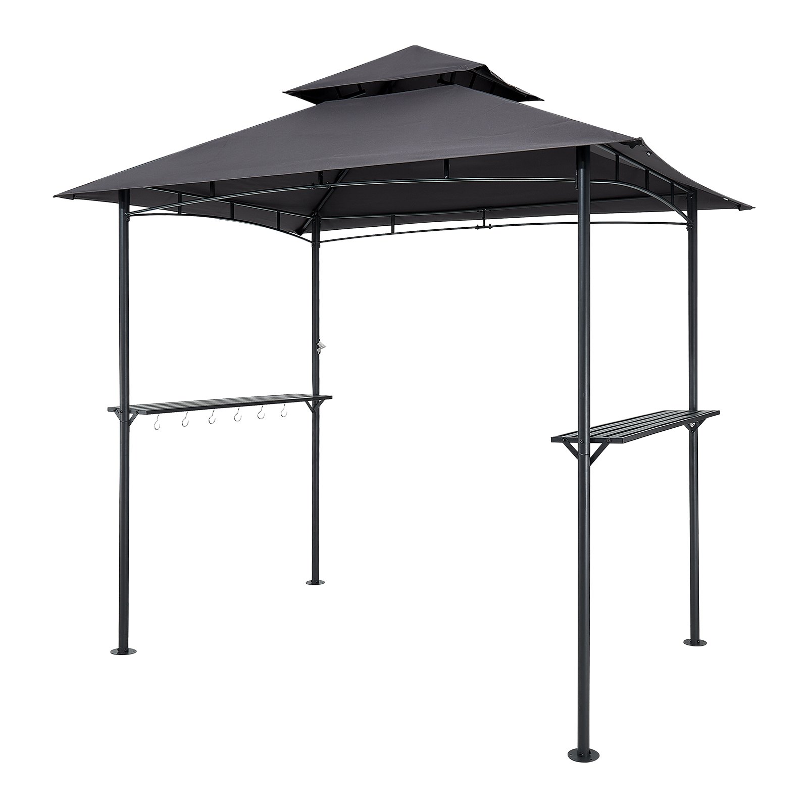 VEVOR Grillpavillon, 2430x1500x500 mm, Grillüberdachung für Außengrill, 2-stufige BBQ-Gazebo-Überdachung, Doppeldach Gartenpavillon 2–4 Personen, ideal für Terrasse, Hinterhof & Garten