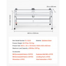 VEVOR Waschmaschinen-Untergestell Trockner Unterbau Podest 1230x635x625mm 267kg