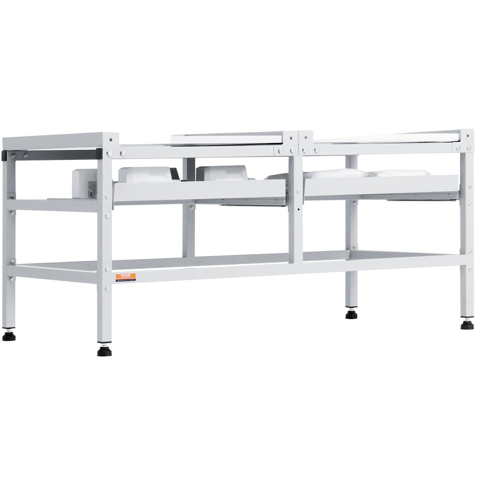 VEVOR Waschmaschinen-Untergestell, 1230x635x625 mm  Podest für Waschmaschine, 267 kg Tragkraft, Waschmaschinen- & Trocknersockel mit Doppelablagen, 4 verstellbare Füße zum Anheben von Waschmaschinen