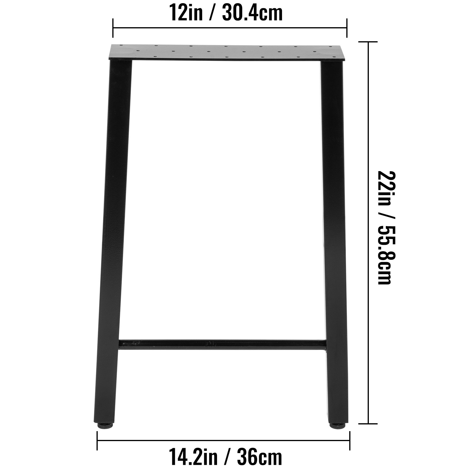 2x Tischgestell Gestell Tischbeine 56cm Industriedesign Gummifüße Tv-schränke