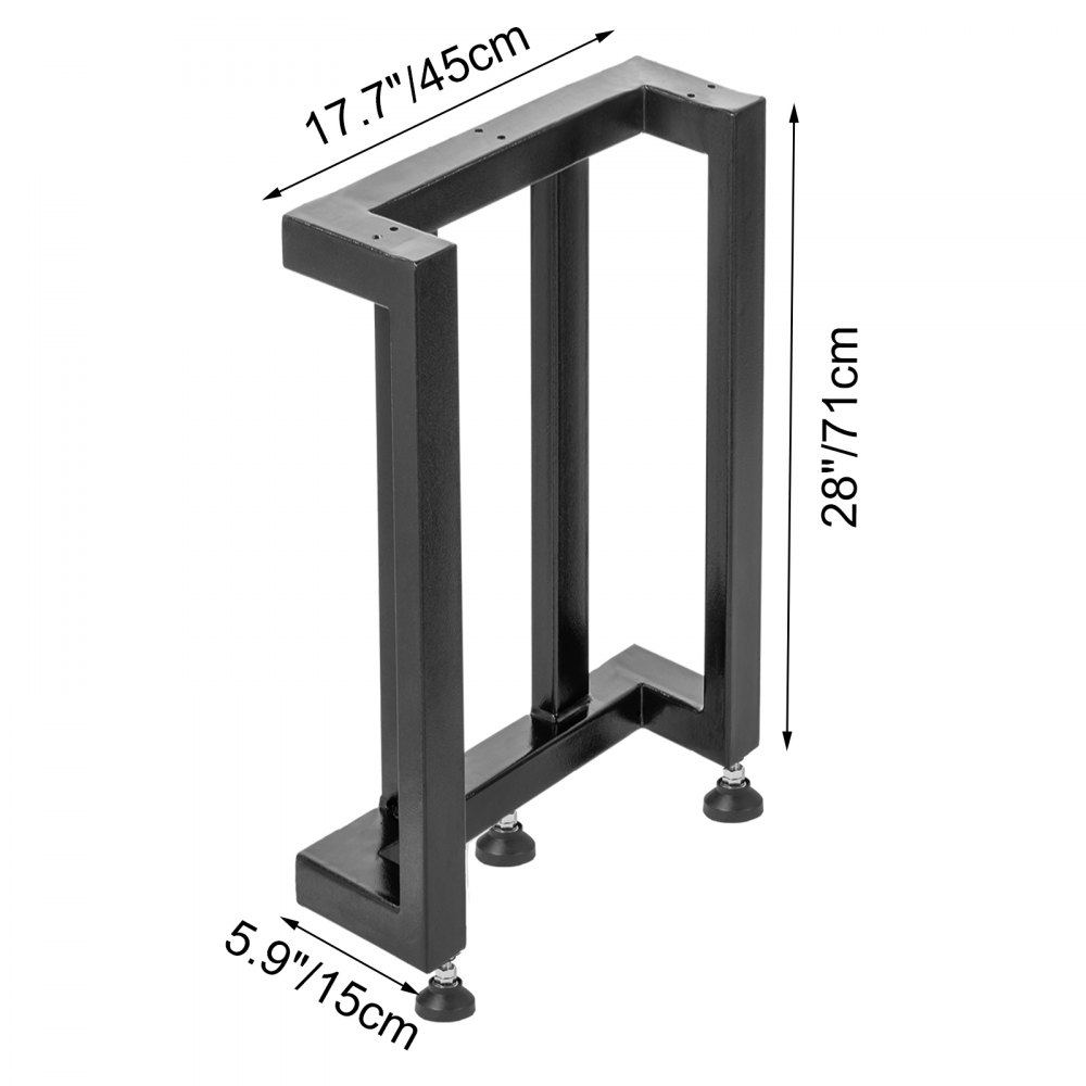 Vevor Tischuntergestell Tischbeine 2 Stk. C-form 45x15x71 Cm Eisen/stahl Schwarz