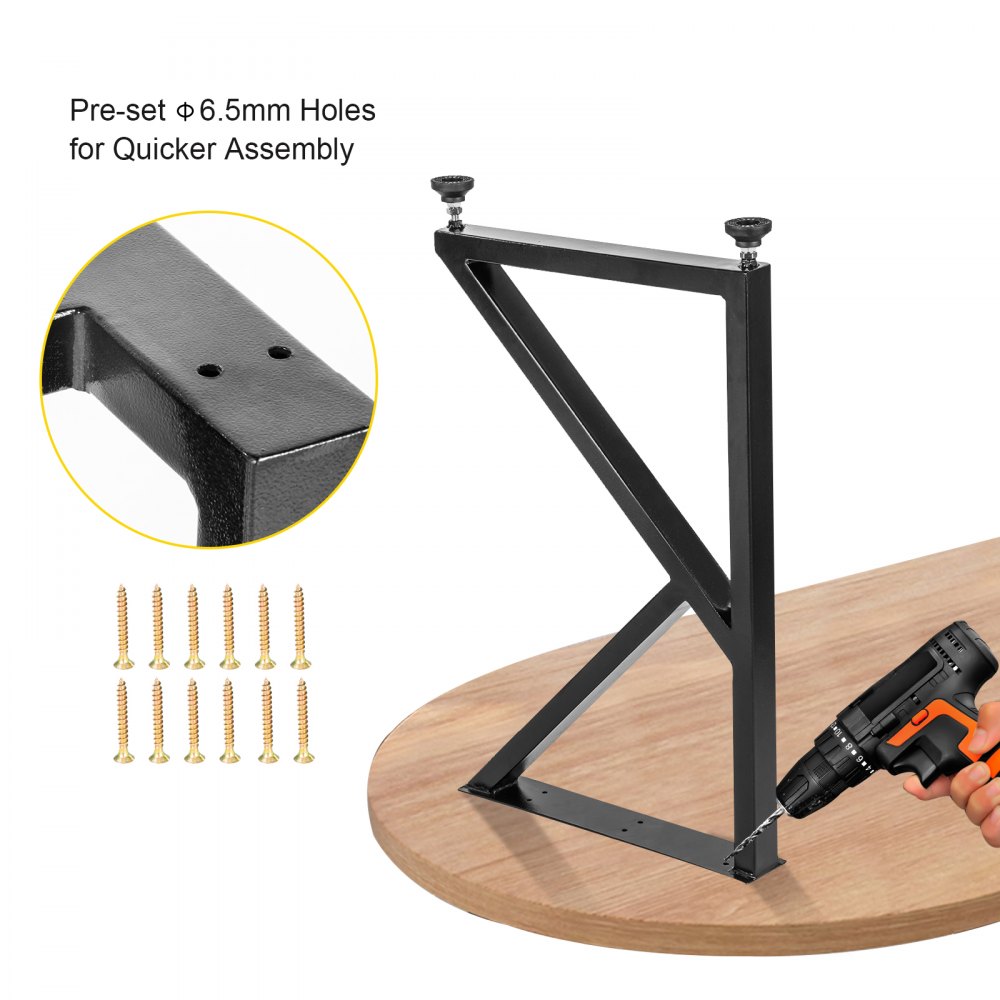 Vevor Tischuntergestell Tischbeine 2 Stk. K-form 45x8x71 Cm Eisen/stahl Schwarz