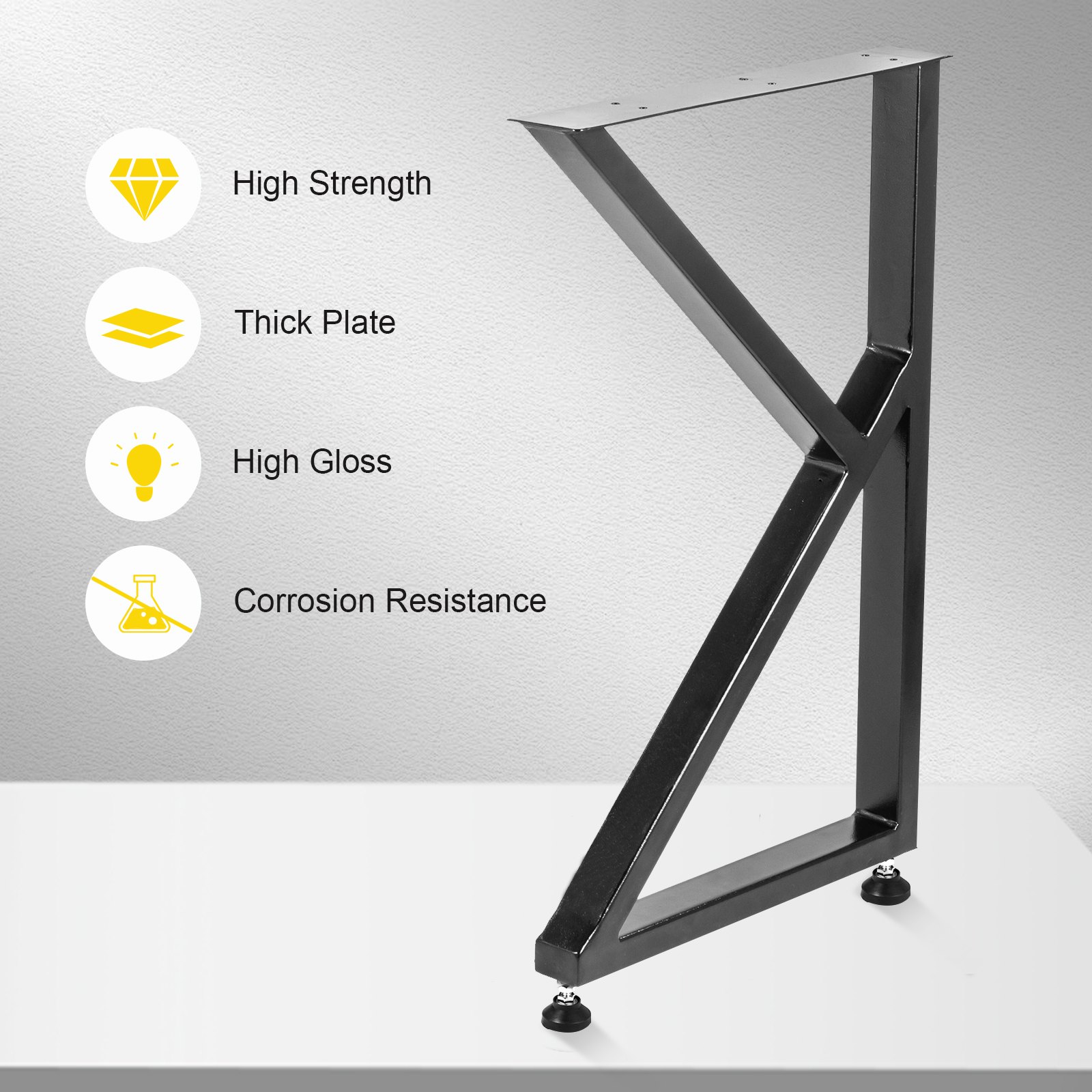 Vevor Tischuntergestell Tischbeine 2 Stk. K-form 45x8x71 Cm Eisen/stahl Schwarz