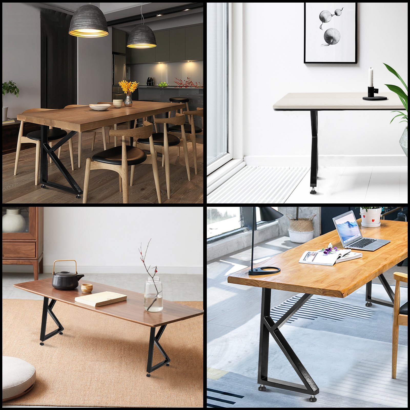 Vevor Tischuntergestell Tischbeine 2 Stk. K-form 45x8x71 Cm Eisen/stahl Schwarz