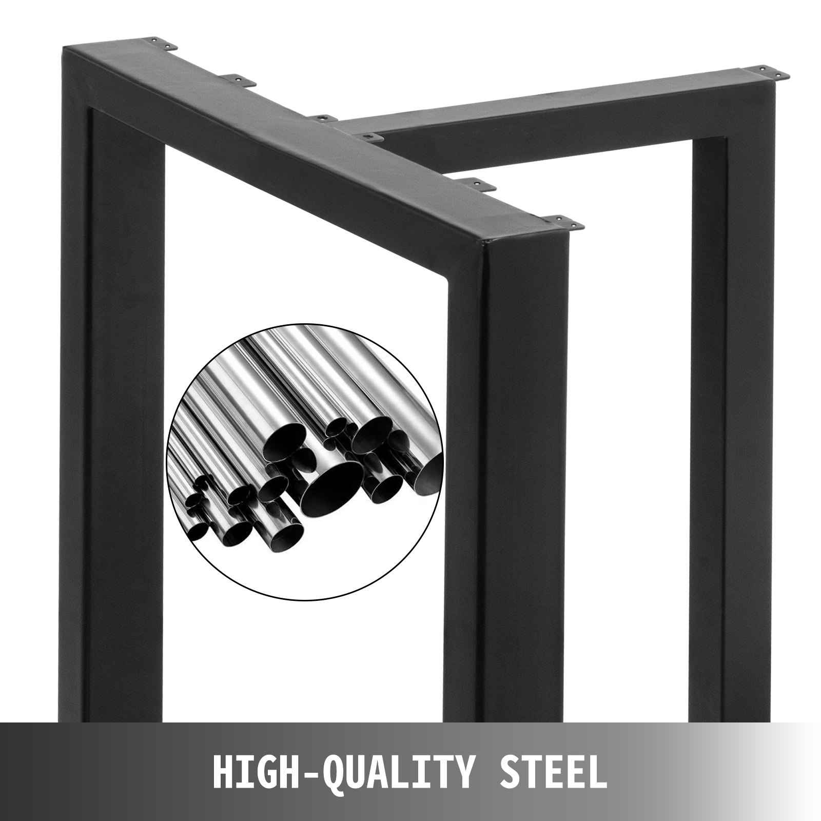 2x Tischgestell Gestell Tischbeine 72x46x38cm Schwarz Stahl Beistelltische