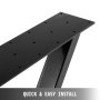 VEVOR Tischbeine Metall Tischgestell Metall schwarze Schreibtischbeine 28 Zoll Höhe 61 cm Breite Bankbeine Couchtischbeine 1763 lbs