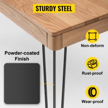 VEVOR Tischbeine Metall Haarnadelbeine 66 cm Tischgestell Schwarz 26 Zoll Tischfüße Haarnadelbeine Schwarz Diy Schreibtisch Esstisch