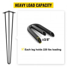 VEVOR Tischbeine Metall Haarnadelbeine 66 cm Tischgestell Schwarz 26 Zoll Tischfüße Haarnadelbeine Schwarz Diy Schreibtisch Esstisch