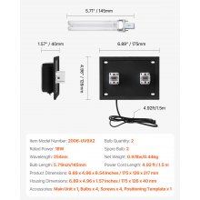 VEVOR HVAC-Luftreiniger 18W 175mm UV-Luftreiniger im Kanal für Klimaanlagen