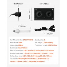 VEVOR HVAC-Luftreiniger 50W 254nm UV-Luftreiniger im Kanal für Klimaanlagen