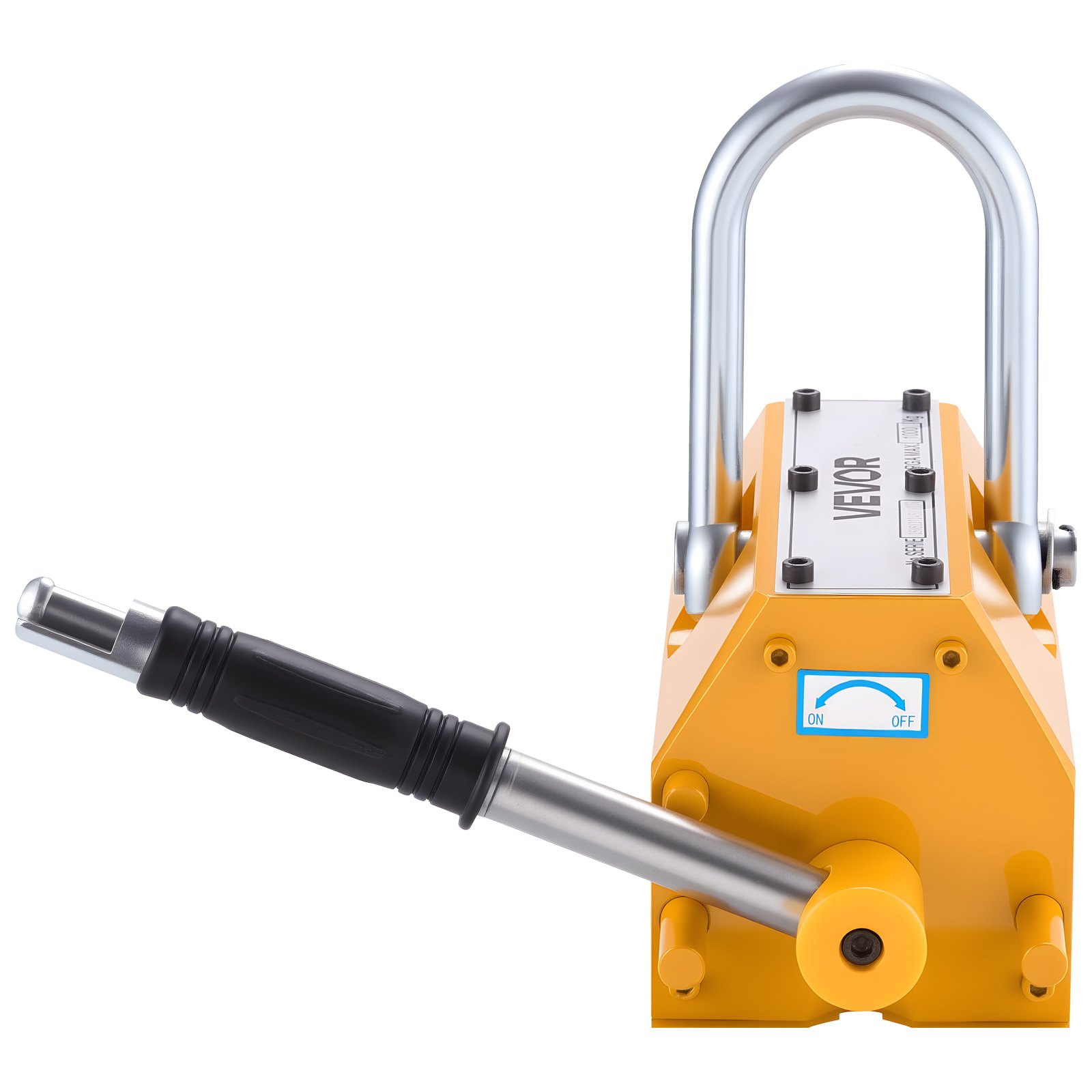 VEVOR Lasthebemagnet Permanentmagnetheber 1000 kg Zugkraft Hebemagnet mit Entriegelungsgriff & Stahlhaken, verwendet in Werkstattkränen und Hebezeugen, zum Heben von Stahlplatten, Brettern