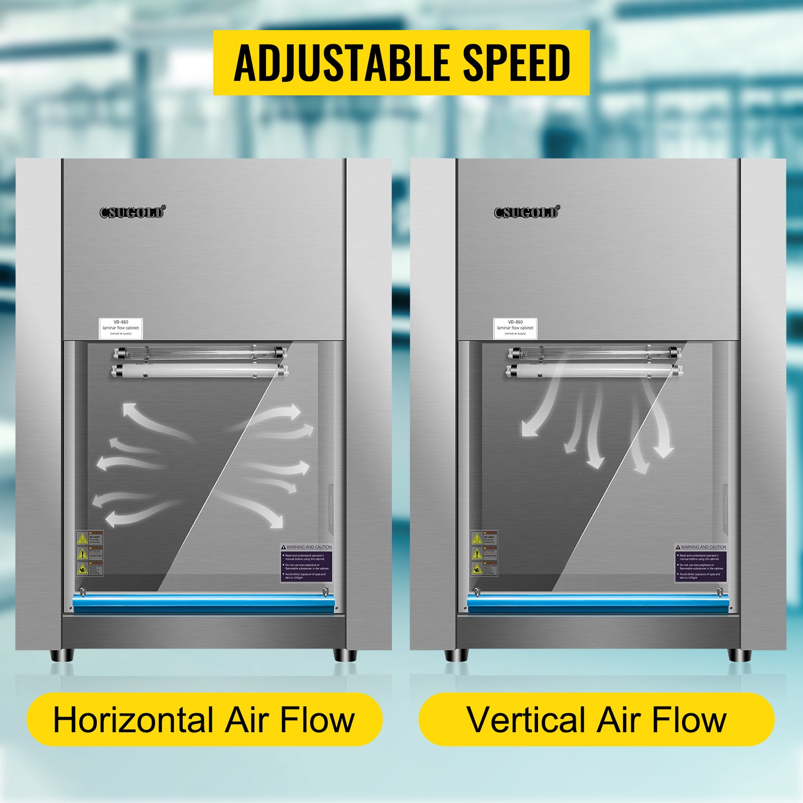 Vd650 Horizontale Laminar Flow Hood Luftstrom 0.25-0.45m/s Elektron Klasse 100
