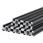 VEVOR 2040 Aluminium Profile 6 Stk. 2 m, Eloxierte V-Nut-Aluprofile nach EU-Standard, Hochfeste Strangpressprofile, Aluminiumschiene für 3D-Druckerteile, CNC-DIY-Werkbänke und Montage, Schwarz