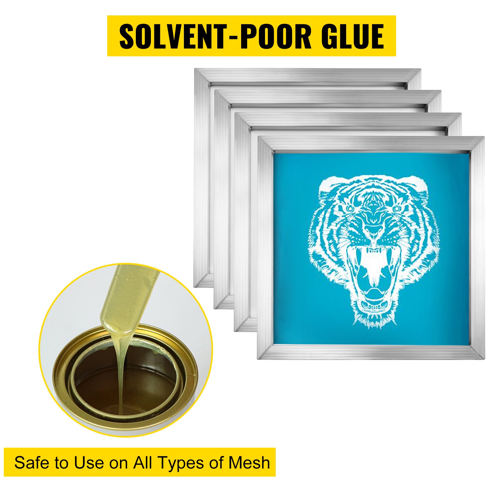 VEVOR Siebdruck Rahmen Sieb 6 Stücke 50x60cm Siebdruckrahmen Aluminium Nylon und Teflon Maschenmaterial Langlebig und Sicher Siebdruckset 160 Maschenzahl Siebrahmen Druckrahmen Siebdruck Textildruck