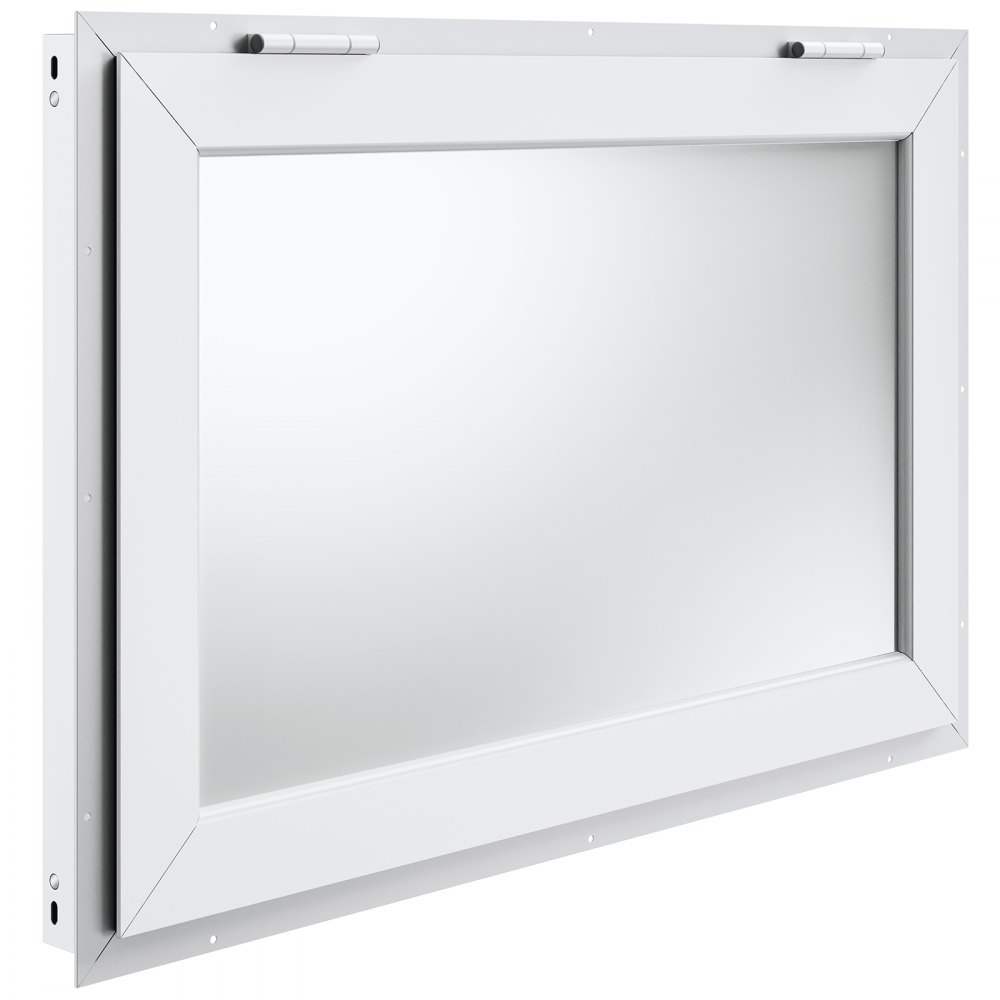 VEVOR Imbissfenster für Imbisswagen 915 x 610 mm Servicefenster aus Aluminiumlegierung für Imbisswagen, bis zu 85° schwenkbares Servierfenster mit Markisentür und Zughaken, für Imbisswagen und Imbissanhänger