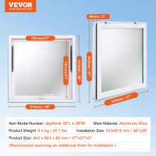 VEVOR Imbissstand Servierfenster Food Truck Service Markise 915x915mm Aluminium