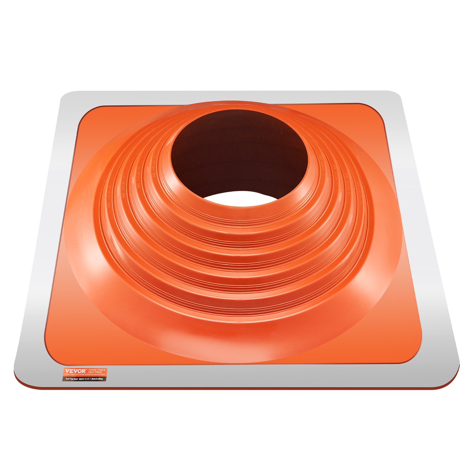 VEVOR pipe collar, suitable for pipe outer diameters from 254 to 457 mm, roof penetration, roof sealing flange -74 to 225 ℃, metal base, for chimneys, wood stoves & external ventilation pipes