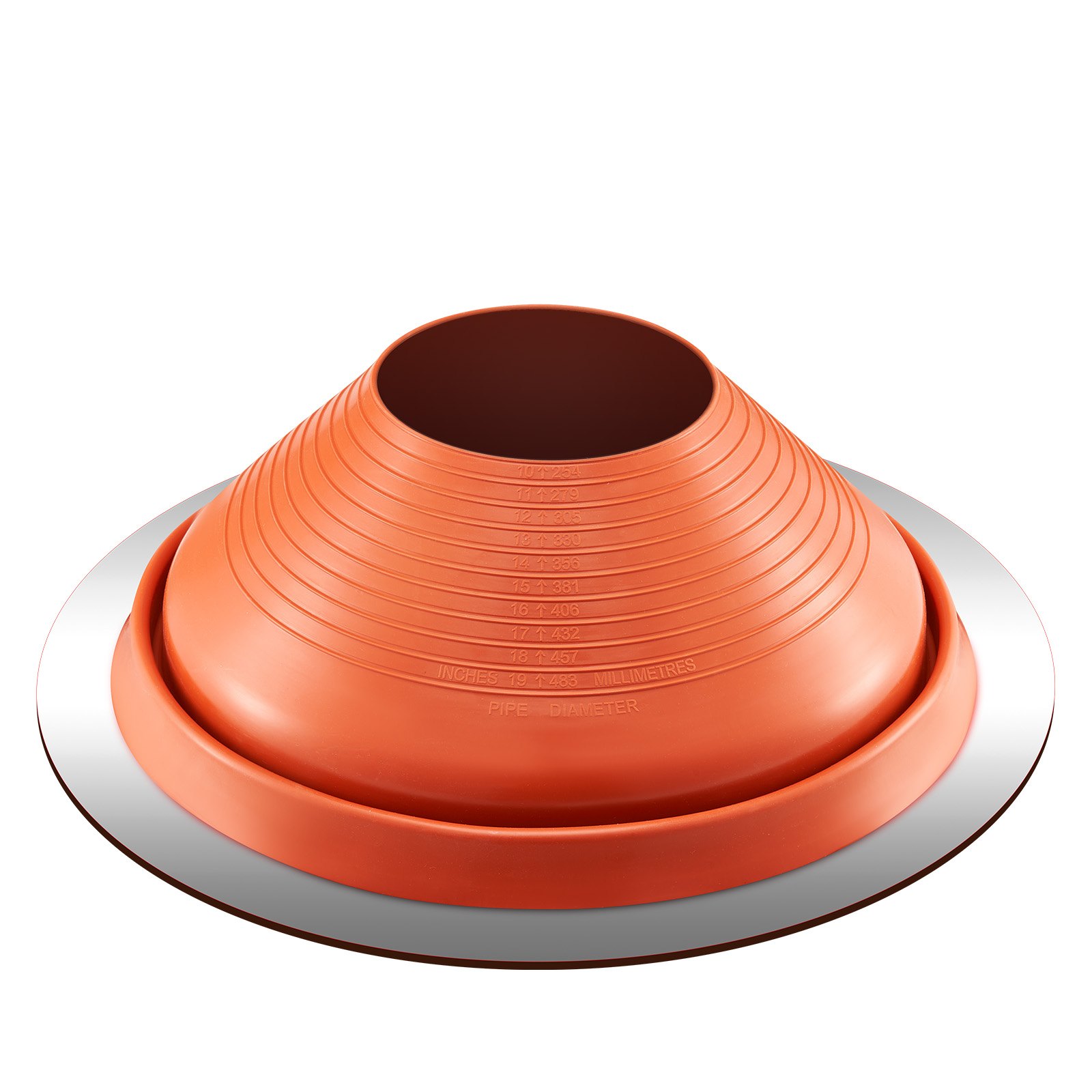 VEVOR pipe collar, suitable for pipe outer diameters from 254 to 483 mm, roof penetration, roof sealing flange -74 to 225℃, metal base, for chimney, wood stove and external ventilation pipe