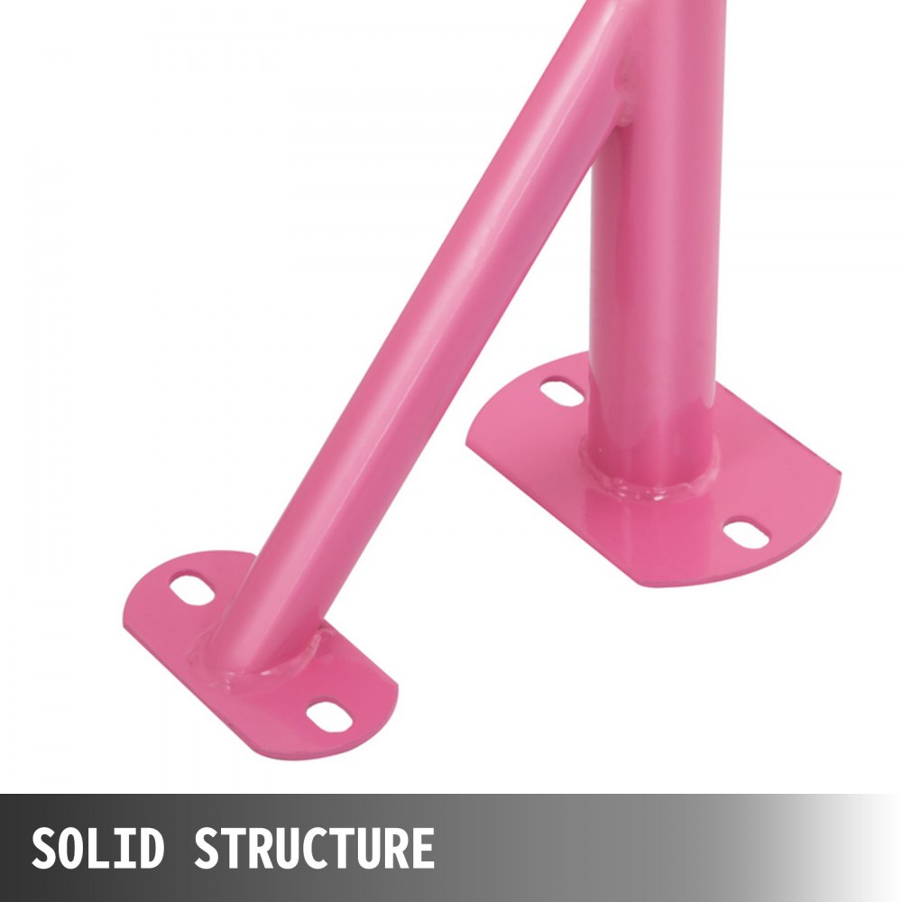 VEVOR 3 M Ballettstange Freistehend Bodenstehend Bodenmontage Stretchleiter Einzelstange Ballettstange Höhenverstellbar Stabil Zuhause Tanz Training(3M, Pink)