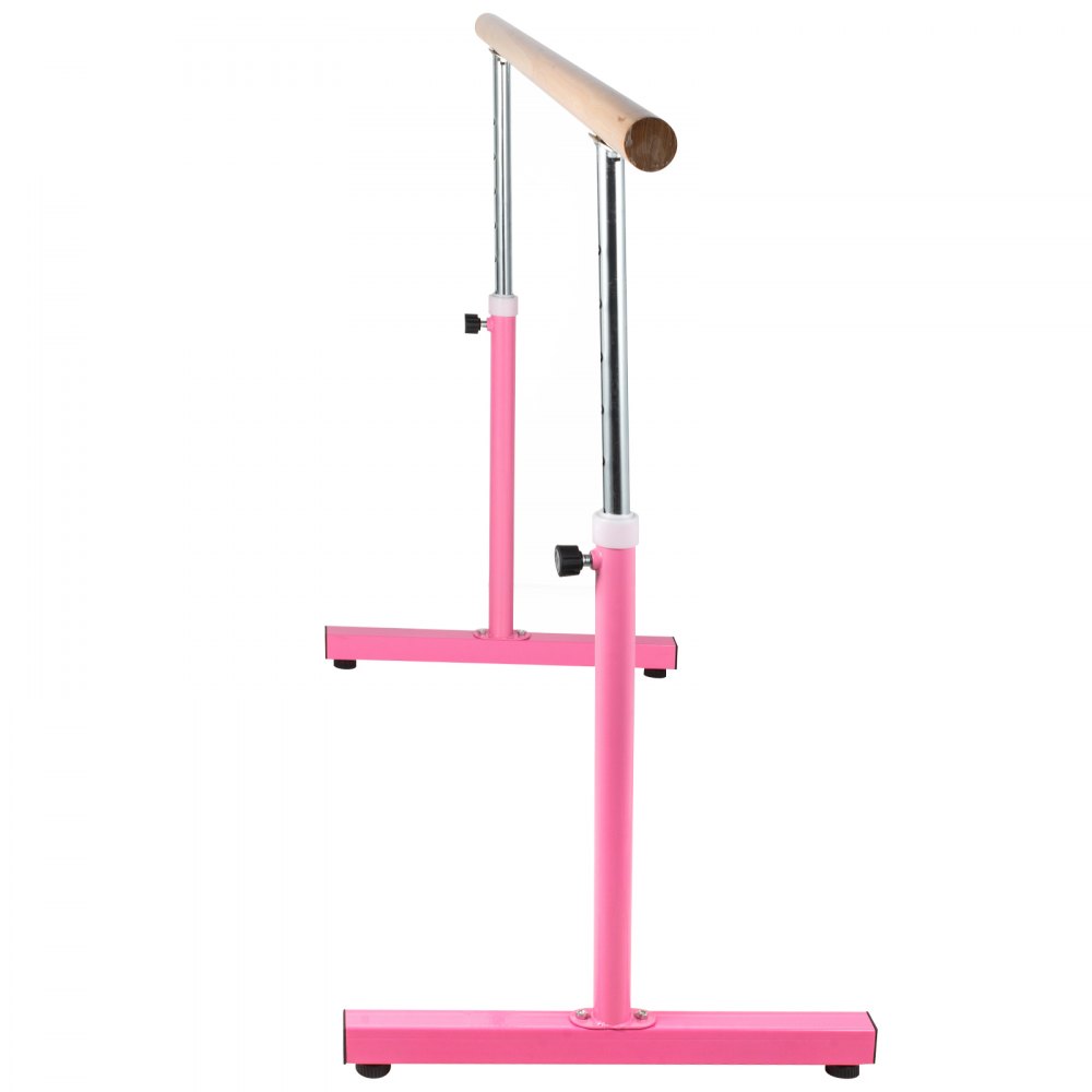 VEVOR 2M Ballettstange Freistehend Stretchleiter Doppelstange Ballettstange Höhenverstellbar Stabil Zuhause Tanz Training(2M, Pink)