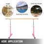 VEVOR 2M Ballettstange Freistehend Stretchleiter Doppelstange Ballettstange Höhenverstellbar Stabil Zuhause Tanz Training(2M, Pink)
